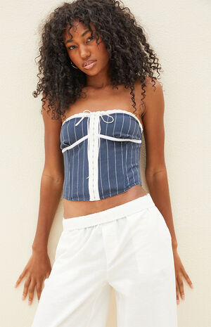 Willa Lace Trim Strapless Top image number 2