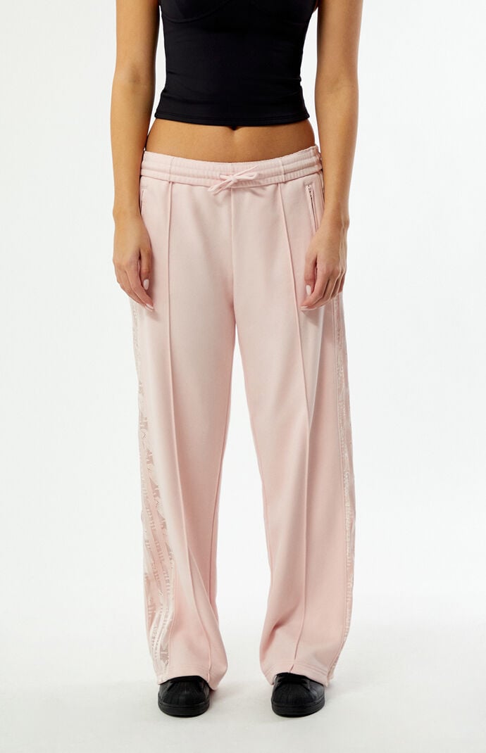 adidas Light Pink Firebird Lace Baggy Track Pants