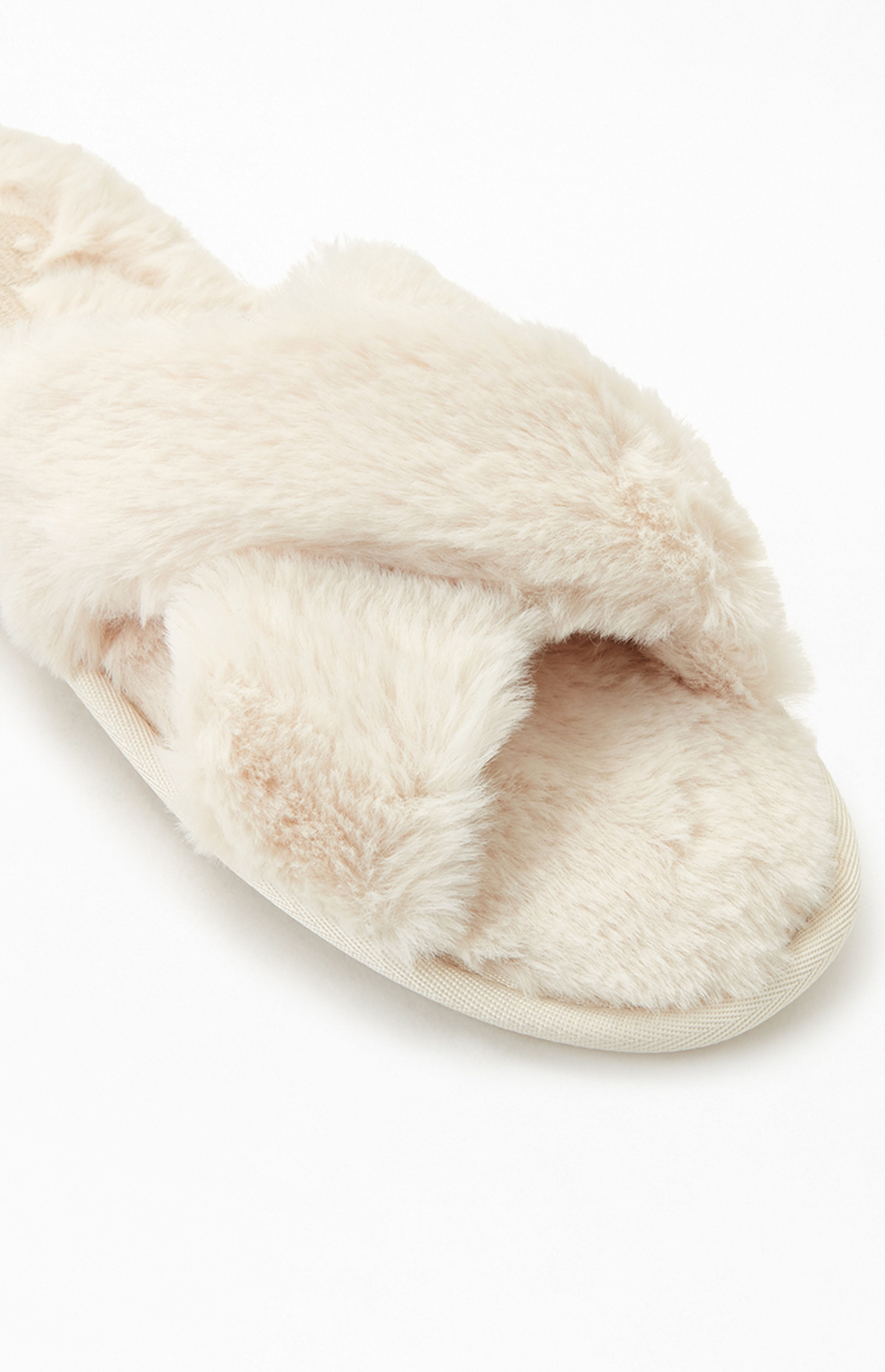 Playboy By PacSun Nude Fuzzy Slippers | PacSun