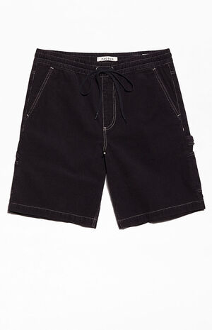 Black Corduroy Carpenter Shorts image number 1