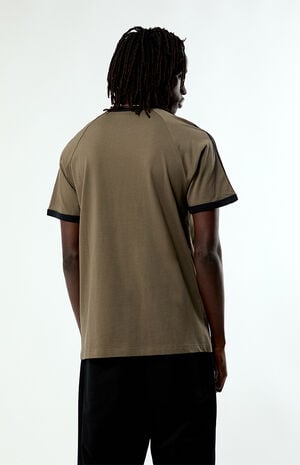 Olive Three Stripes Ringer T-Shirt image number 4