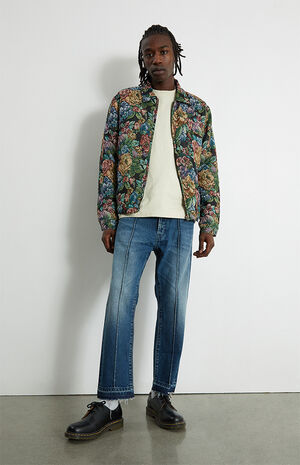 Medium Indigo Straight Cropped Jeans image number 1