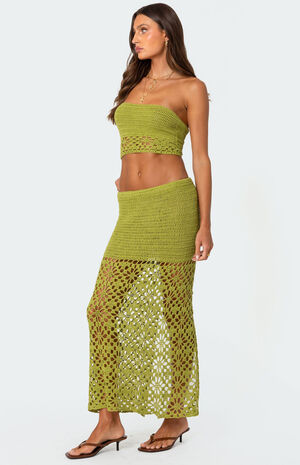 Ida Back Slit Crochet Maxi Skirt image number 3