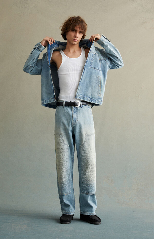 RARE DNM EDIT Light Indigo Embossed Gas Jacket | PacSun