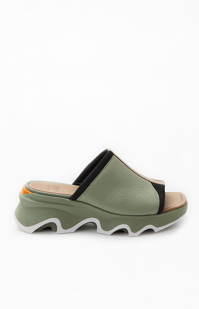 SOREL Women s Olive Kinetic Impact Slide Sandals PacSun