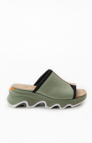 Women's Olive Kinetic Impact Slide Sandals image number 1