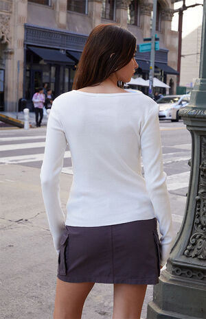 White Athern Thermal Long Sleeve Top image number 4