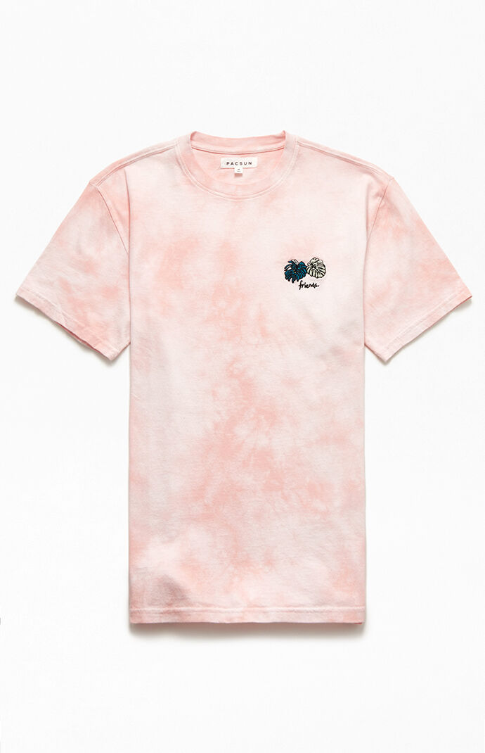 Friends Embroidered Tie-Dyed T-Shirt