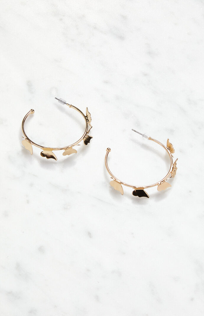 Butterfly Hoop Earrings