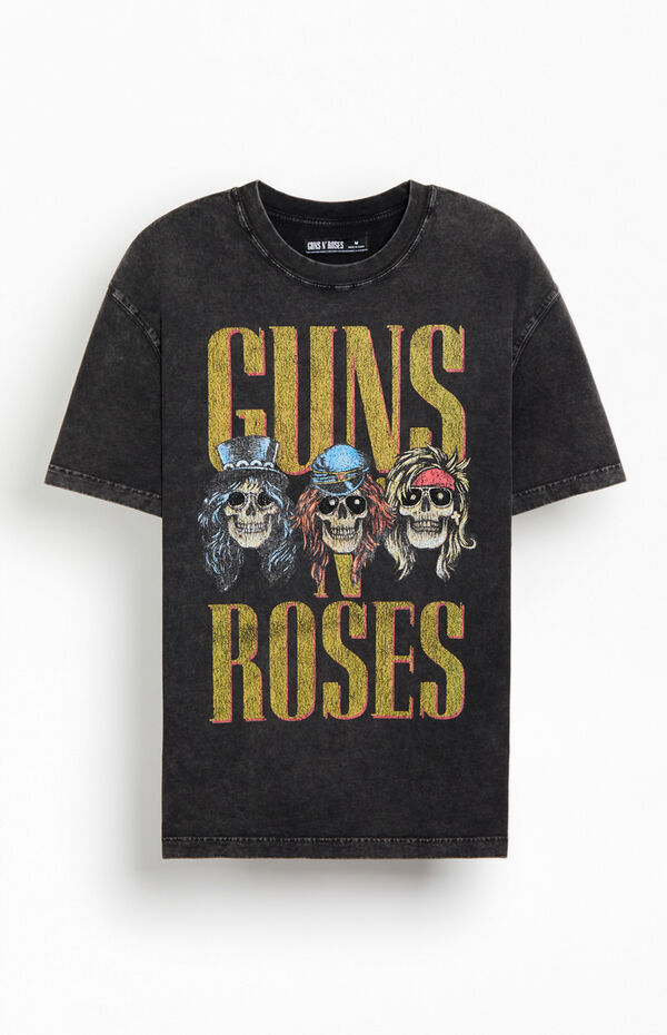 Guns N' Roses Men's Top Hat Skull & Pistols Las Vegas T-Shirt - Official Licensed Band Tee