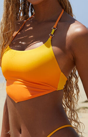Storm Reid x Pacsun Orange Square Handkerchief Halter Bikini Top