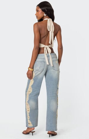 Open Back Triangle Halter Top image number 2