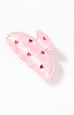 Rhinestone Heart Hair Claw Clip image number 1