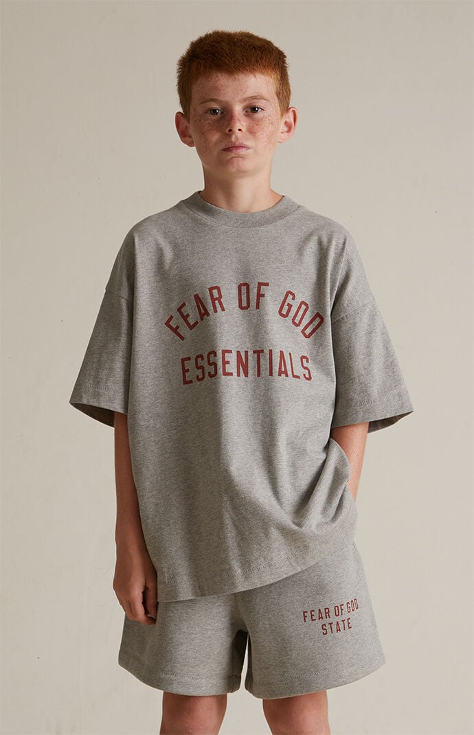 Fear of God ESSENTIALS Kids Dark Heather Oatmeal Fleece Soccer