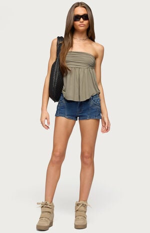 Bowey Draped Cutout Strapless Top image number 5