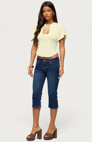 Roye Keyhole Flutter Raglan Top image number 4