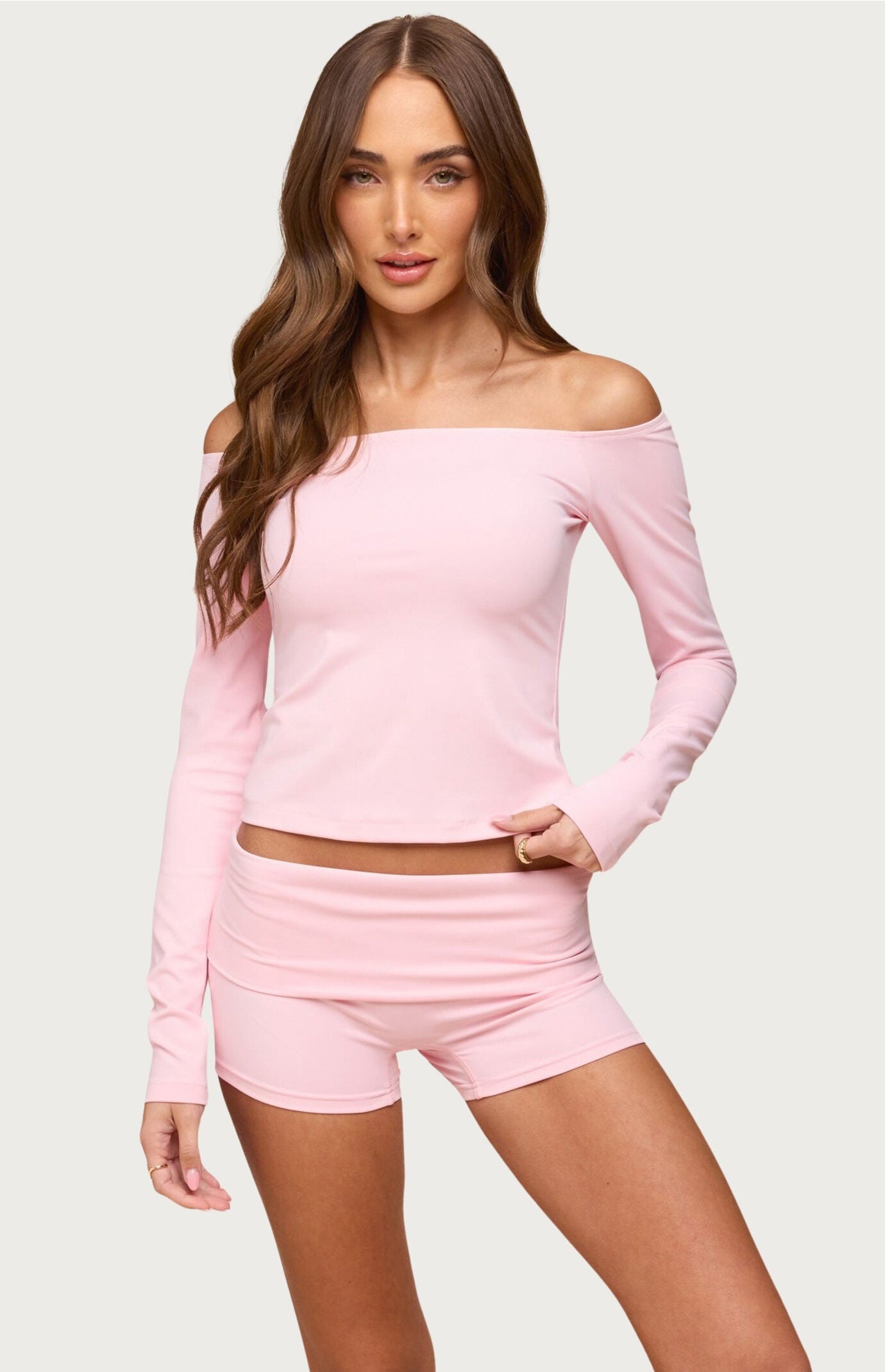 Edikted Tezia Off Shoulder Long Sleeve Top