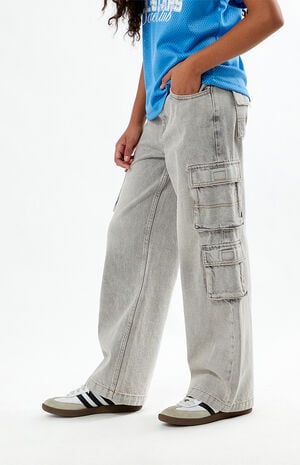 Gray Baggy Cargo Jeans Gray Baggy Cargo Jeans image number 6