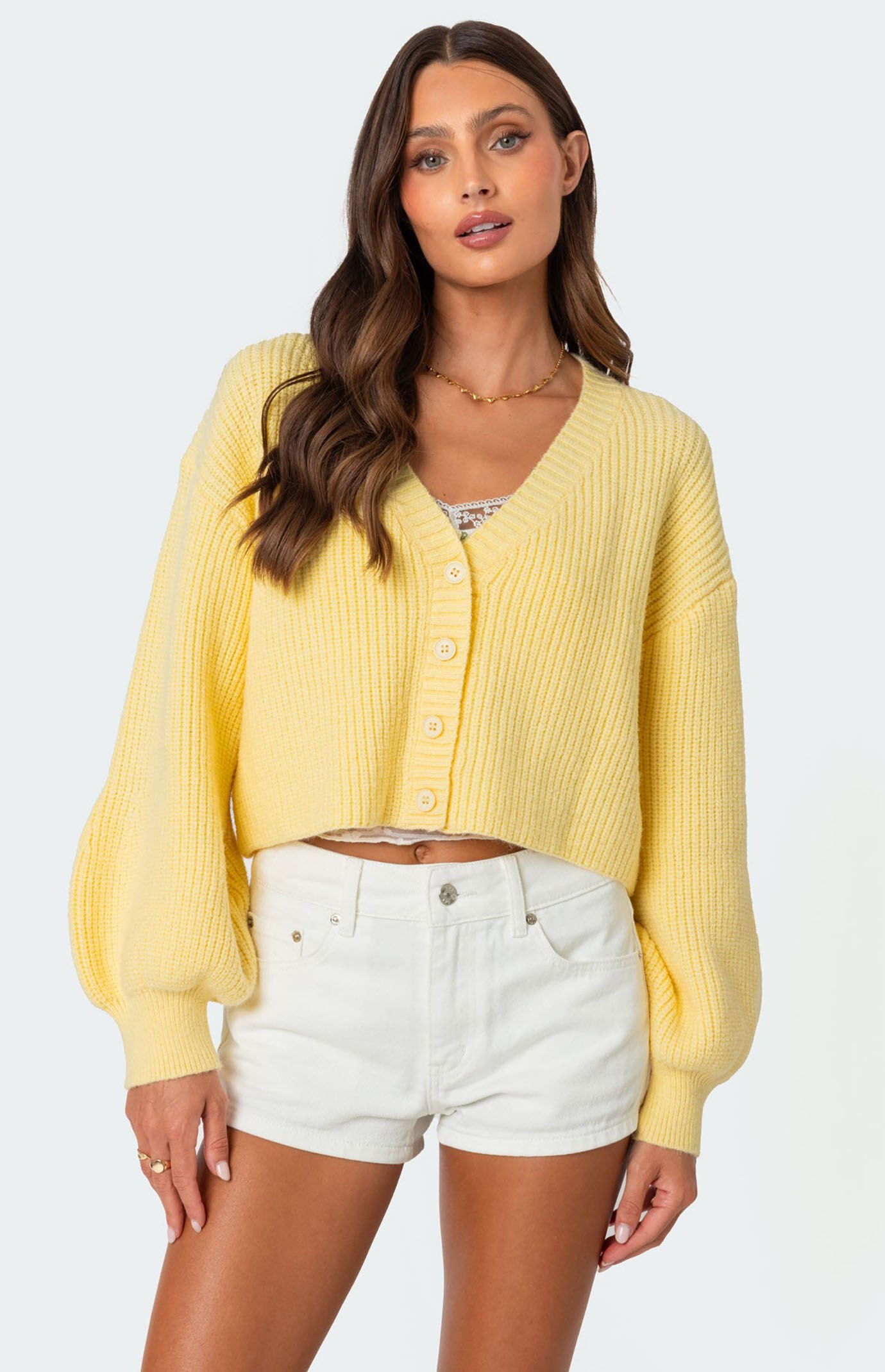 Edikted Sabrina Chunky Knit Cropped Cardigan