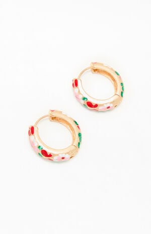Floral Hoop Earrings image number 3