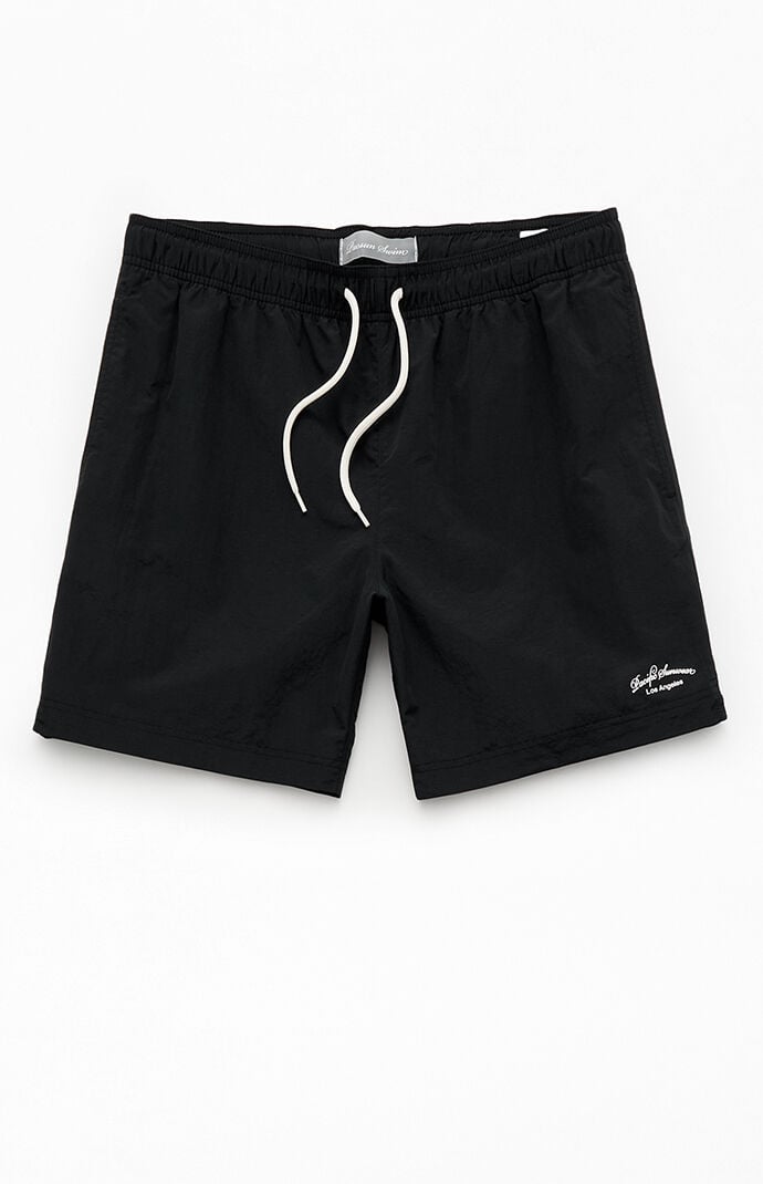 Pacsun Black Collegiate 6.5" Swim Trunks