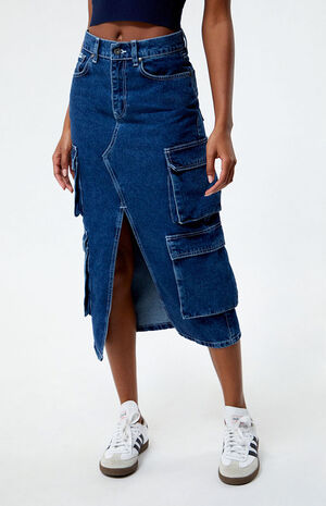 Soda Combat Denim Midi Skirt image number 2