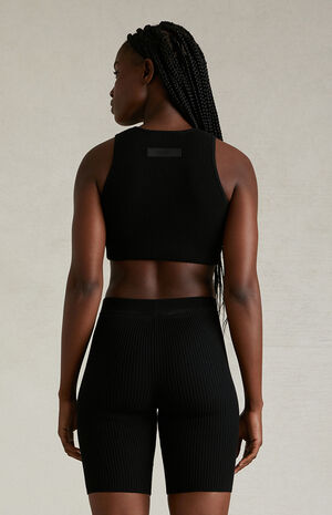 Women's Black Sweater Knit Biker Shorts image number 6