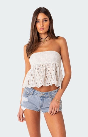 Lacey Cotton Scrunch Tube Top image number 3