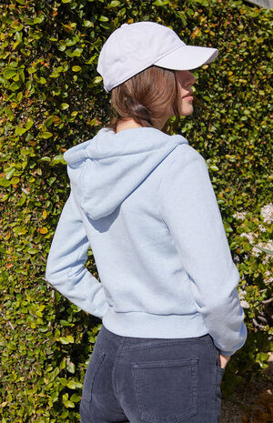 Light Blue Zip Up Cropped Hoodie image number 3