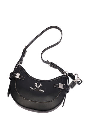 Black Blake Smooth Belted Hobo Bag image number 9