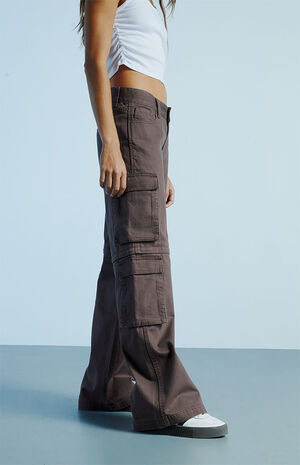 Brown Zip-Off '90s Baggy Cargo Pants image number 4