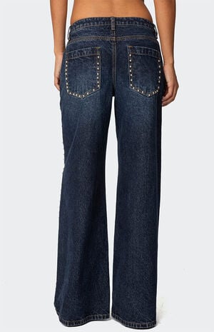 Stassie Studded Low Rise Jeans image number 5