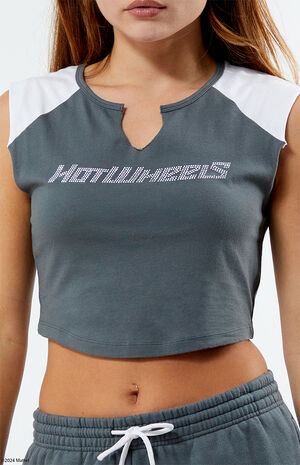 Rhinestone Notched Raglan T-Shirt image number 2