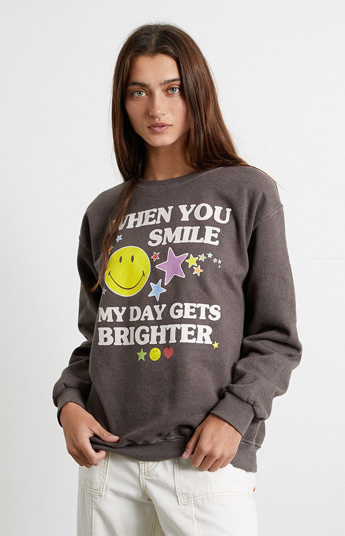 Smiley Brighter Day Crew Neck Sweatshirt PacSun
