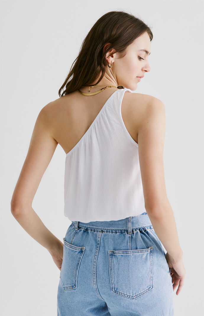 Bubble Hem One Shoulder Top