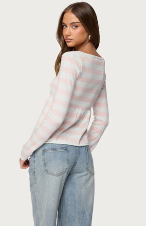 Lockie Striped Knit Babydoll Top image number 3