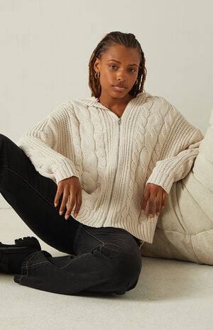 Your Favorite Dylan Zip Up Hooded Cardigan | PacSun