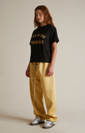 Women's Black Tri-Blend Crew Neck T-Shirt image number 6