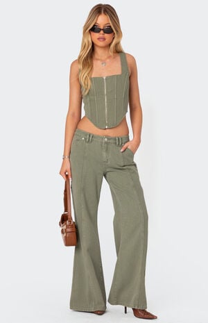 Lottie Low Rise Washed Carpenter Jeans image number 1