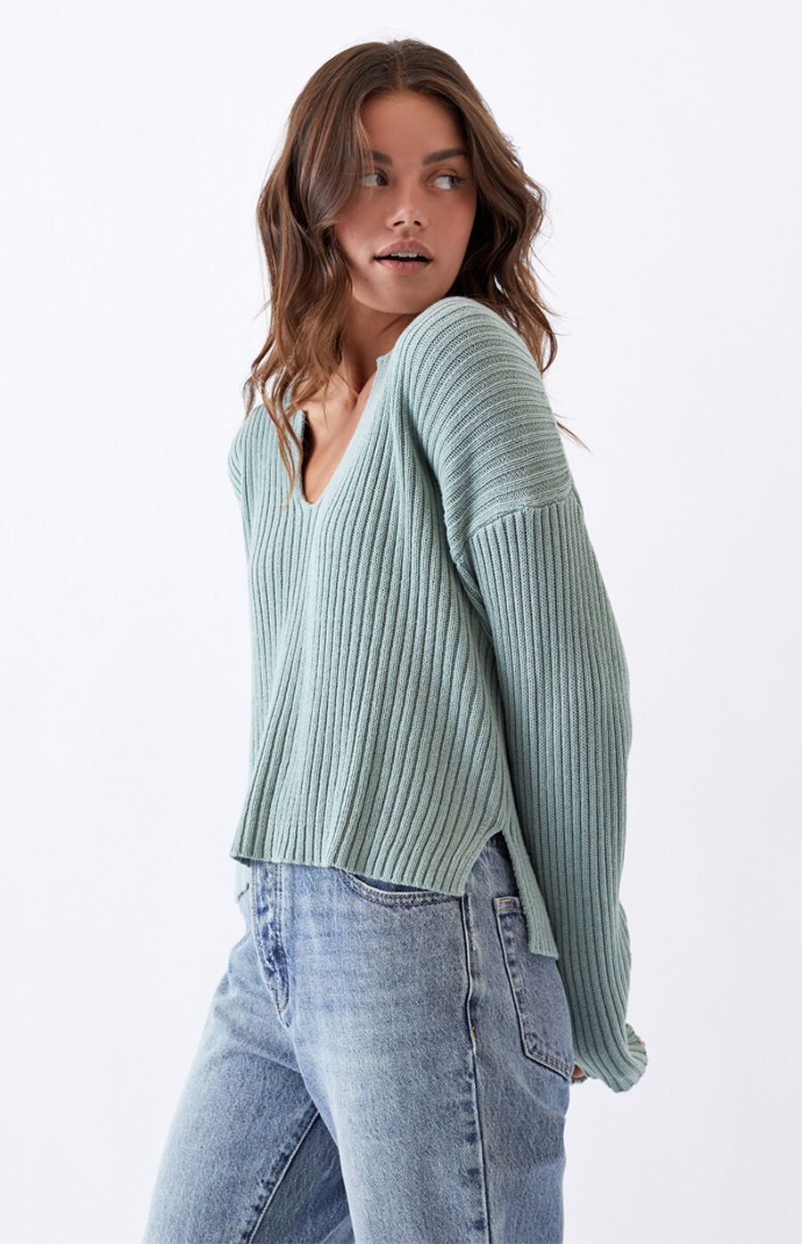 LA Hearts Notched Neck Sweater PacSun