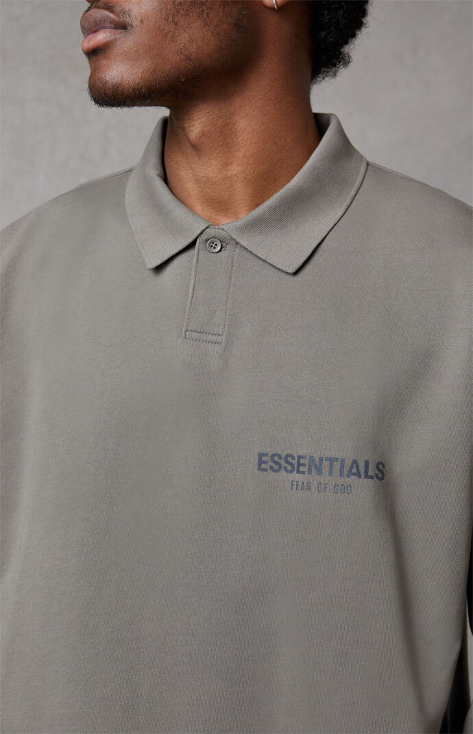 Essentials Fear Of God Essentials Cement Long Sleeve Polo Shirt