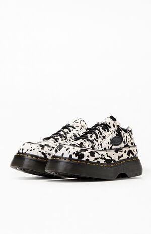 Women's Buzz 5-Eye Dalmatian Hair On Leather Sneakers image number 3
