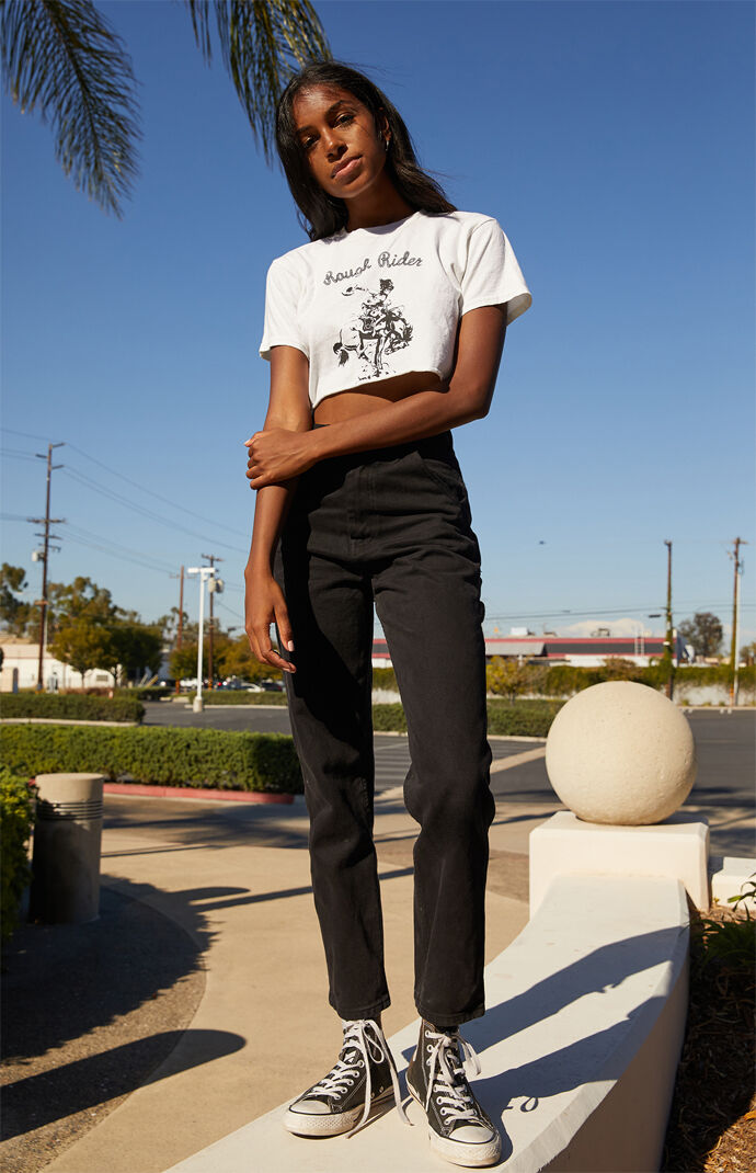 White Rough Riders Cropped T-Shirt