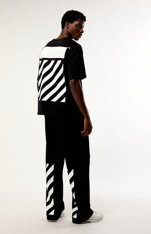 Diagonal Open Hem Relaxed Sweatpants image number 1