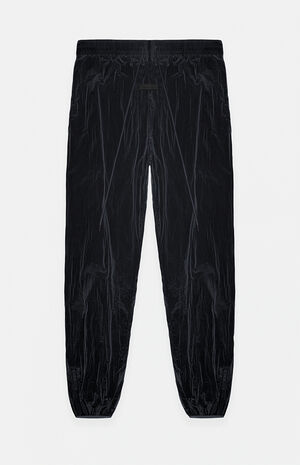 Women's Jet Black Crinkle Nylon Track Pants image number 6