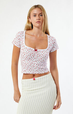 Floral Ruched Baby T-Shirt image number 1