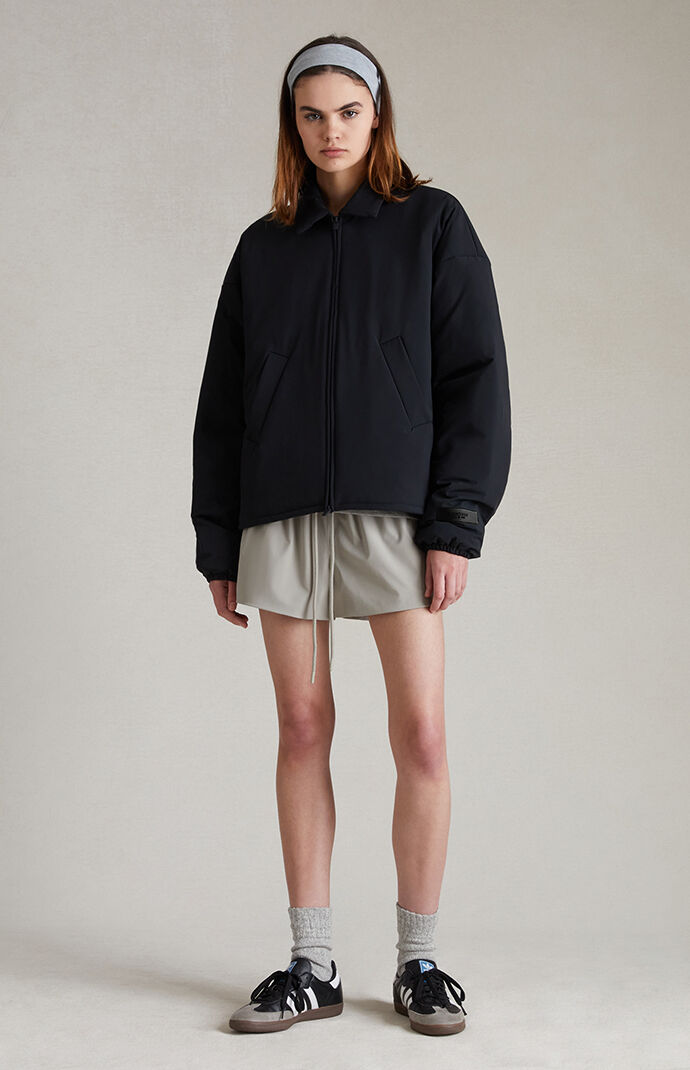 ★24SS 最新作★Fear Of God Essentials Womens Filled Bomber Fear of God Essentials Women's Jet Black Filled Bomber