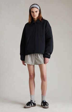 Women's Jet Black Filled Bomber Jacket image number 6