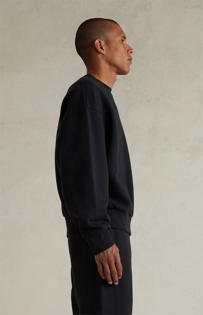Fear of God ESSENTIALS Jet Black Classic Fleece Crew Neck