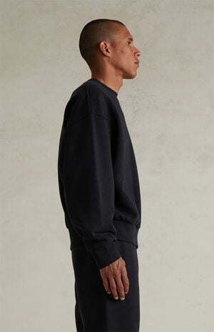 Jet Black Classic Fleece Crew Neck Sweatshirt image number 3
